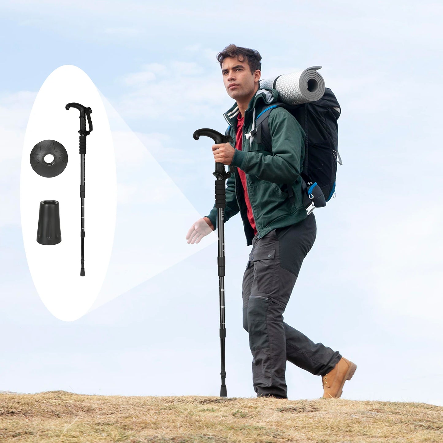 Telescopic Trekking Poles for Steep Climbs