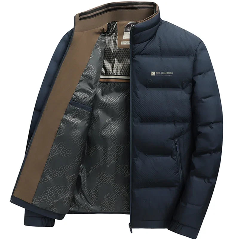 Mens Winter Windproof Cotton Padded Parka Jacket Warm