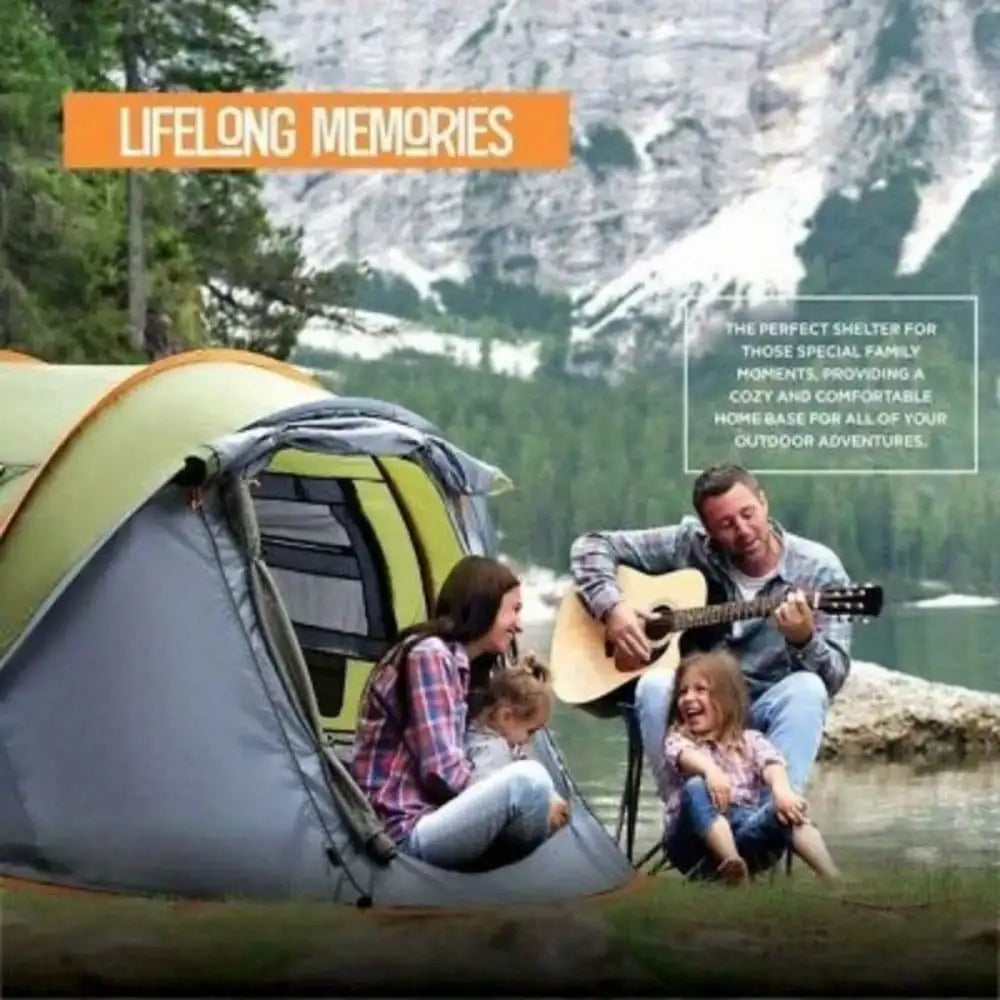 Camping Tent Pop Up Easy Setup With Double Doors Waterproof