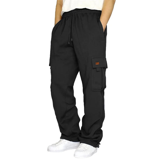 Hirigin Men's Loose Cargo Pants With Drawstring Waist Outdoor