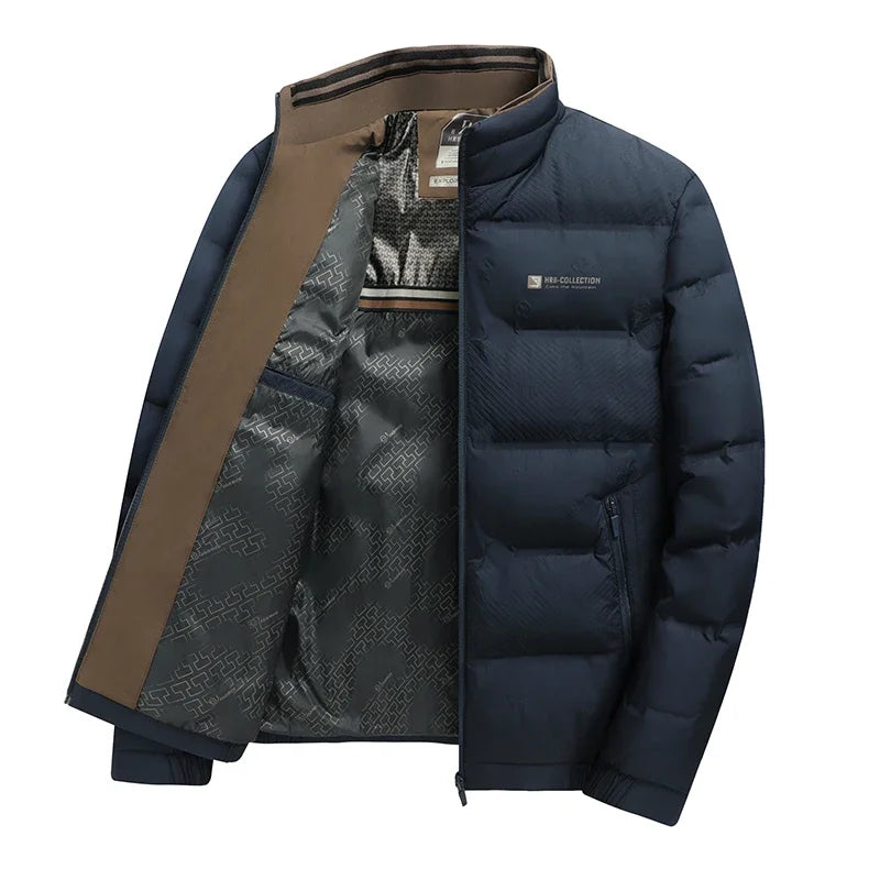 Mens Winter Windproof Cotton Padded Parka Jacket Warm