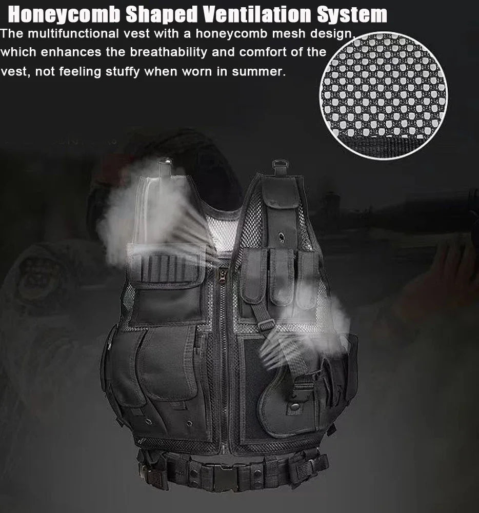 Adjustable MOLLE Tactical Vest for Airsoft and CS Games
