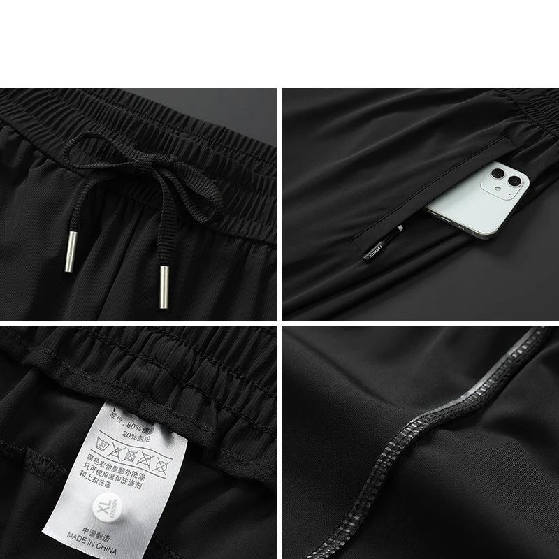 Men's Breathable Nylon Elastane Straight Leg Trousers Business Casual