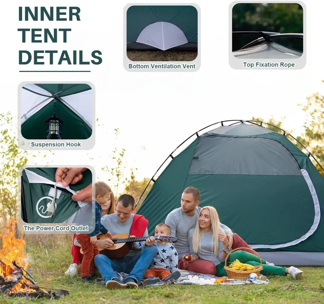 Lightweight Canvas Dome Tent Waterproof Easy Setup For Camping And Hiking