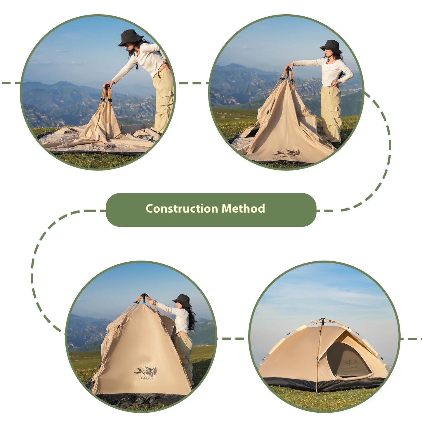Pakicetus Instant Golden Tent Portable Sun Rain Shelter For Beach Camping