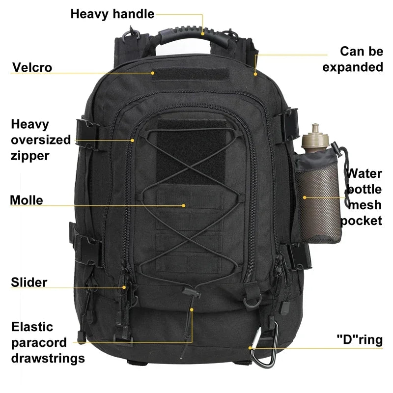 Q Tactical Backpack Unisex Outdoor Water Resistant Laptop Backpack