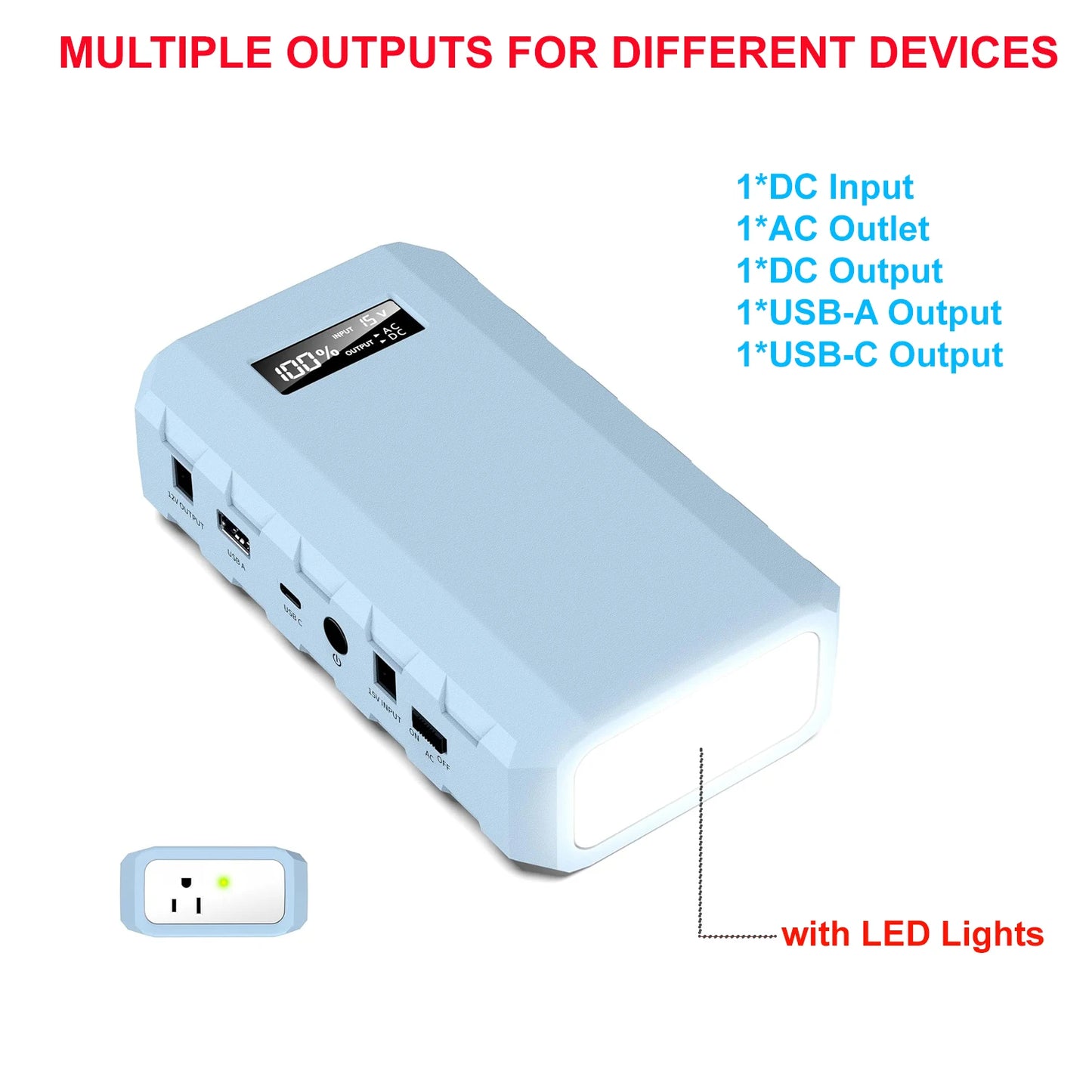 Powkey HP500S-Pro 24000mAh Portable Power Station with AC Outlet