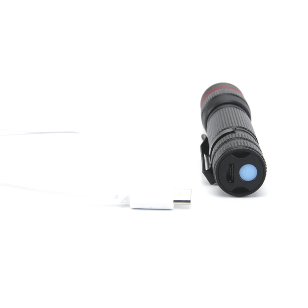 APWIKOGER XPE LED Flashlight USB Rechargeable Camping Light