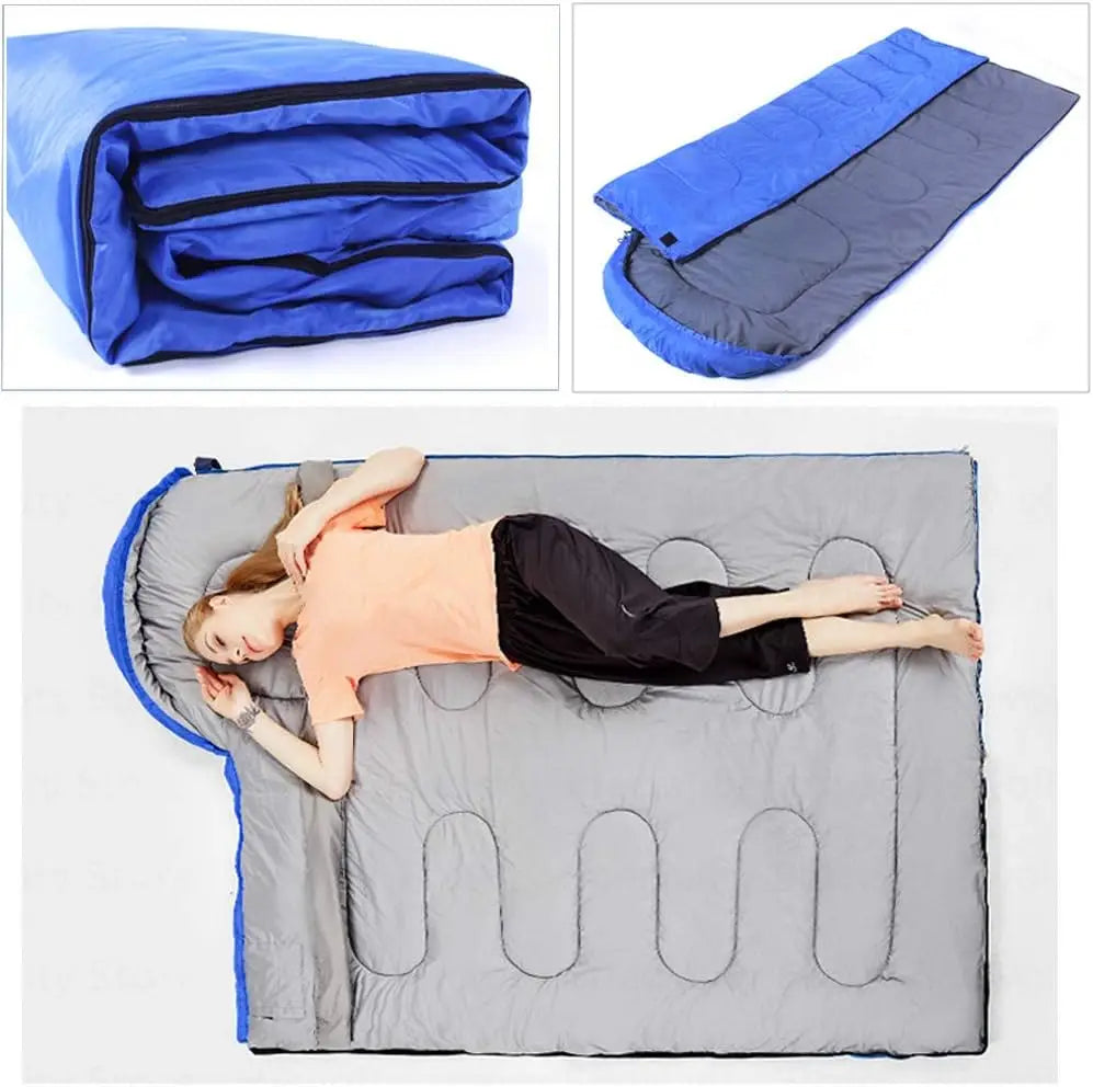 Camping Sleeping Bag Envelope Style For Outdoor Hiking And Travel