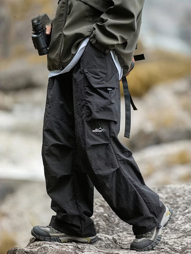 Baggy Hiking Cargo Pants For Men Waterproof Outdoor Parachute Style
