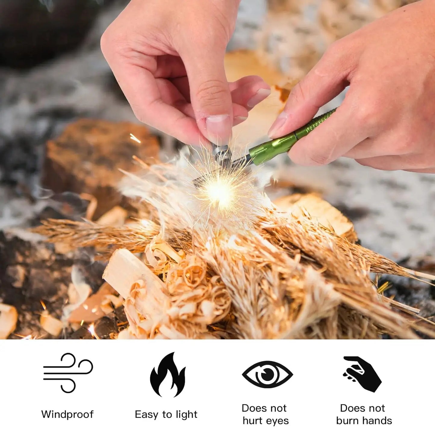 3-Pack Compact Fire Starter Sticks With Scraper For Survival