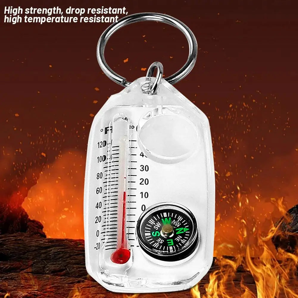 Compass And Thermometers Keychain