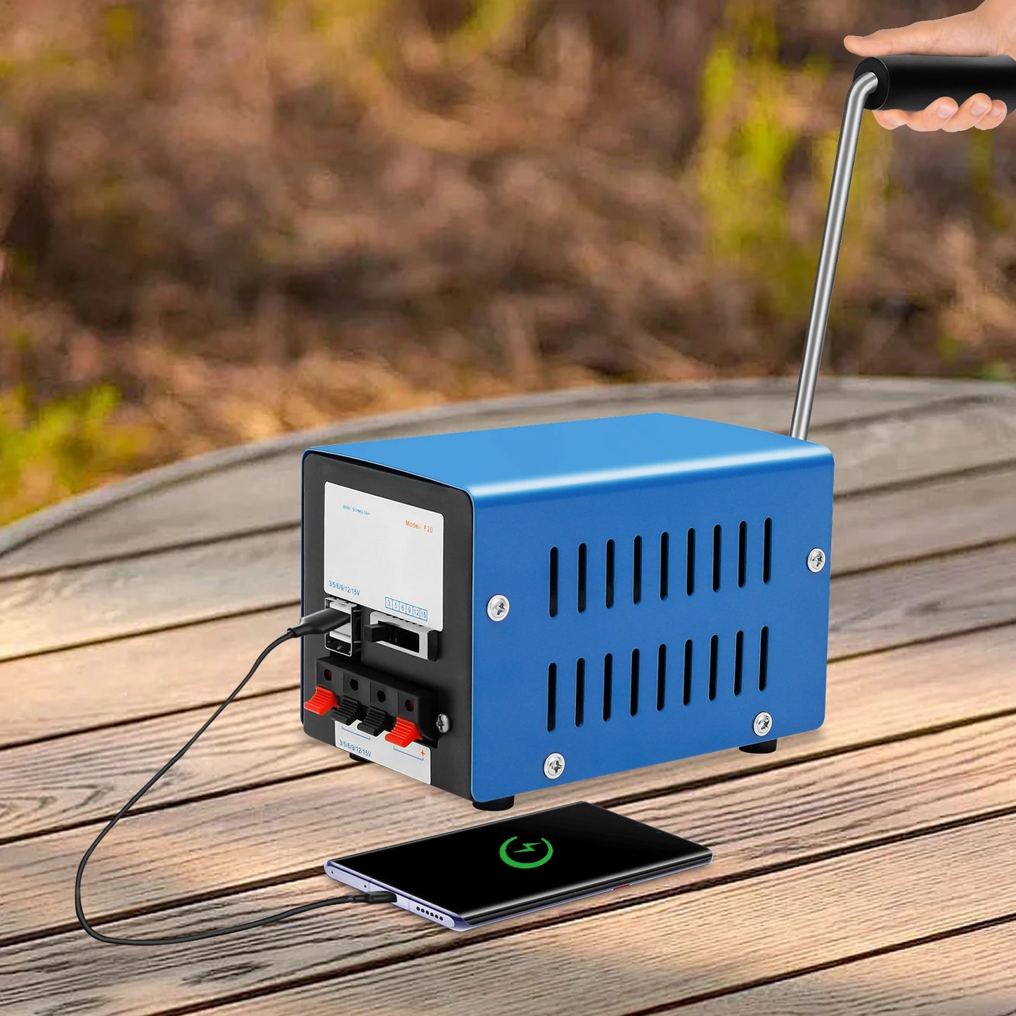 Portable 20W Manual Hand Crank Generator For Emergency USB Charging