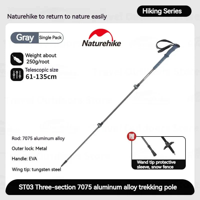 Naturehike ST03 Trekking Pole External Lock Three Sections Telescopic