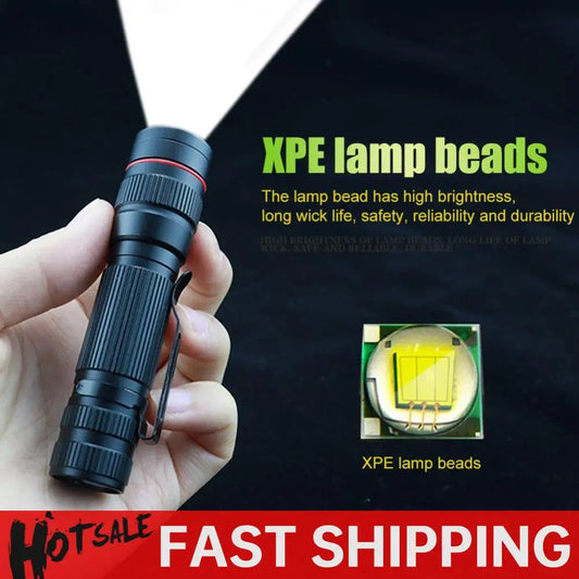 Emergency LED Flashlight Waterproof Portable Camping Light 300LM 600mAh