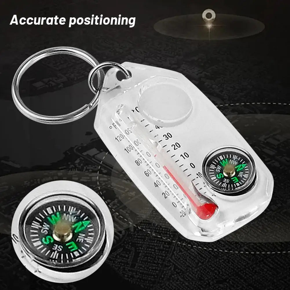 Compass And Thermometers Keychain