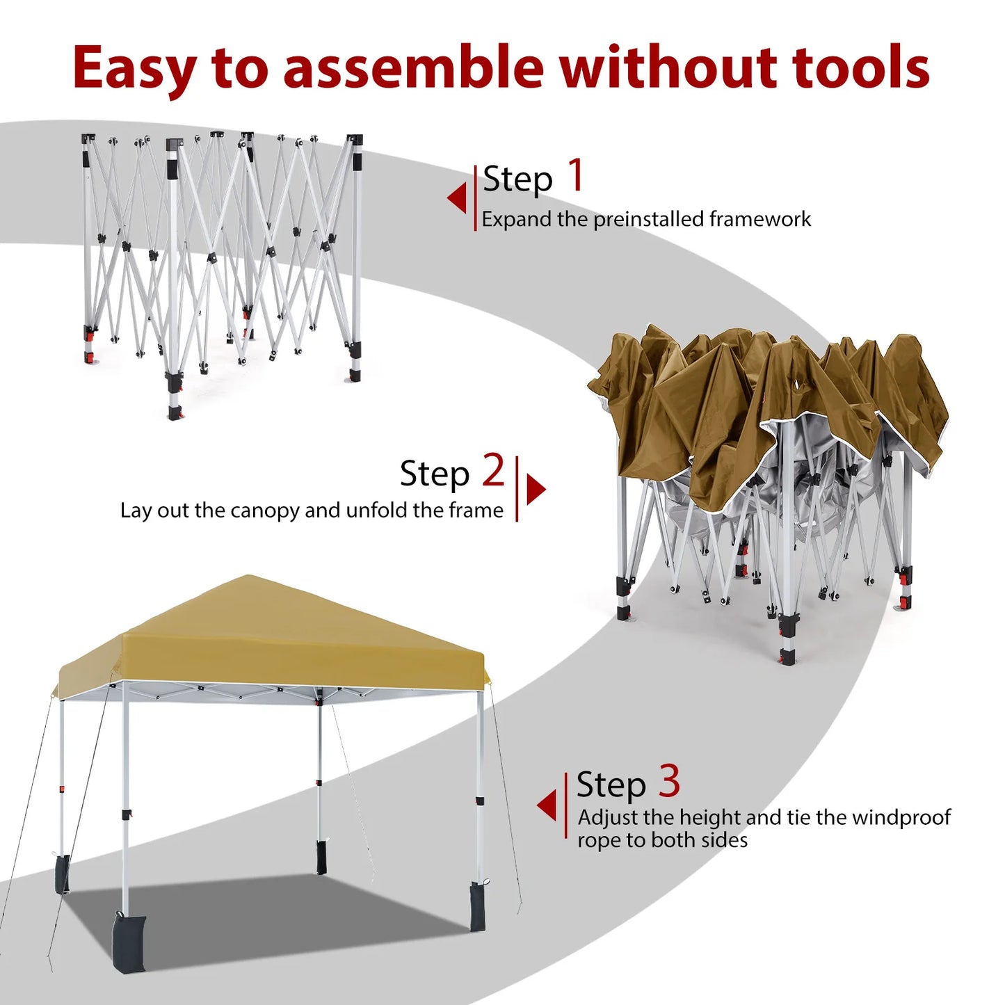 HiMISS Center Locking Canopy Tent Outdoor Portable Shelter