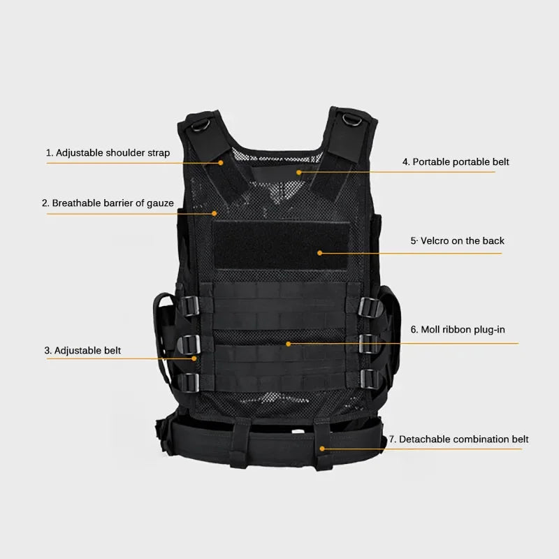 Adjustable MOLLE Tactical Vest for Airsoft and CS Games