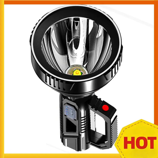 LED Flashlight With USB Rechargeable Spotlight 3 Modes Hiking Emergency