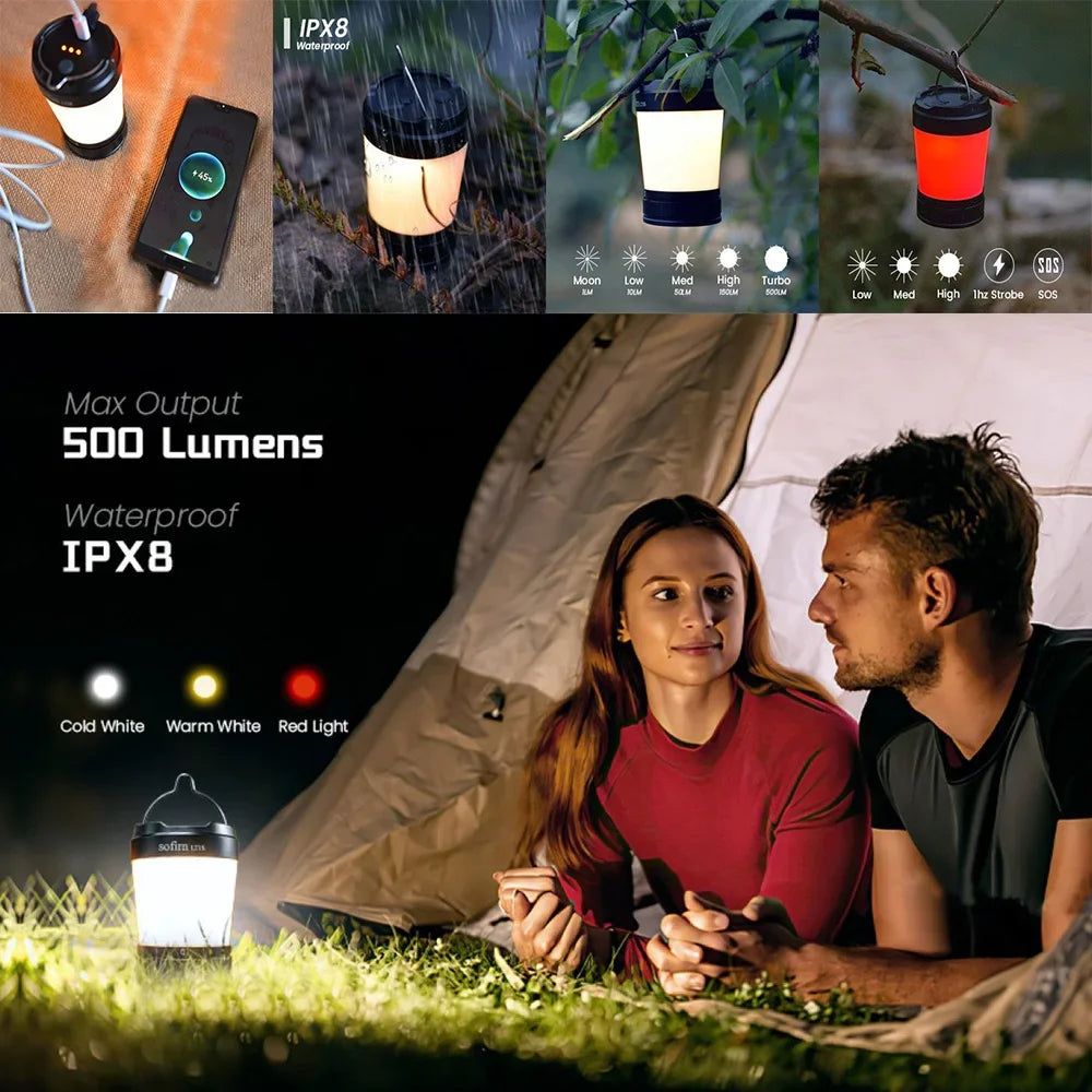 Sofirn LT1S Camping Light USB C Rechargeable Lantern Reverse Charging