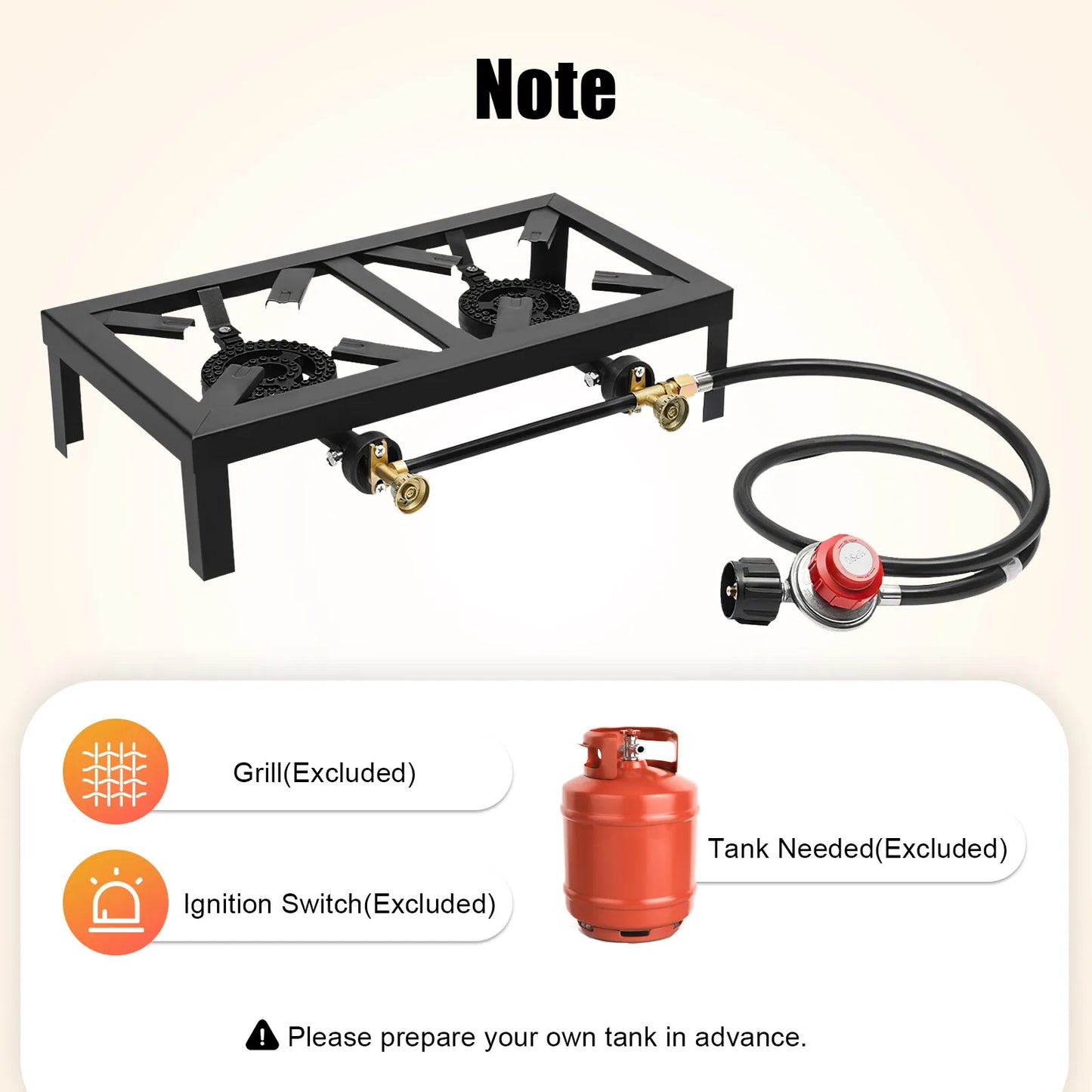 8000W Dual Burner Cast Iron Gas Camping Stove Portable