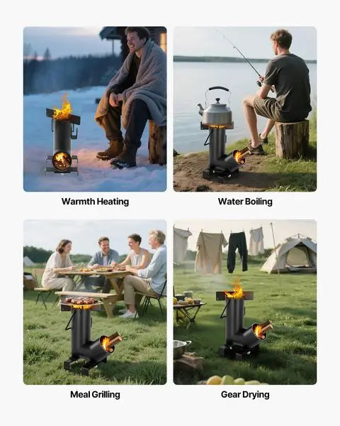Camping Rocket Stove Portable Wood Burning Camp Stove Bag NONE