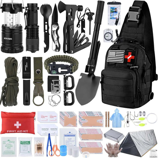 250-Piece Survival Kit With First Aid And Tactical Gear