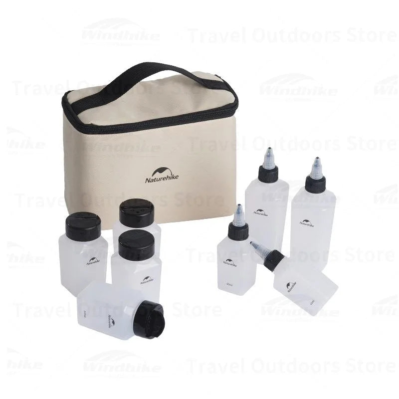 Naturehike Six-Piece Portable Seasoning Bottle Set with Bag