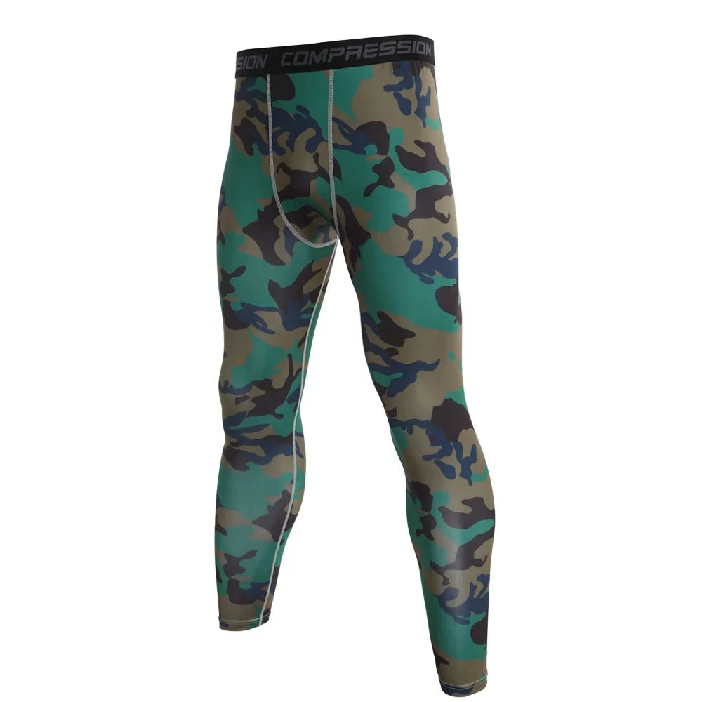 NONECN Men's Camouflage Running Compression Leggings