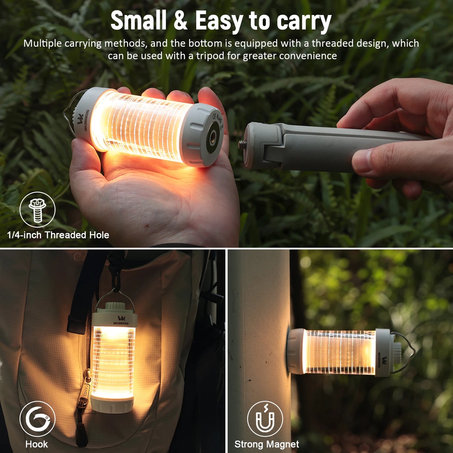 Wurkkos CL01 Camping Lantern 550LM Rechargeable LED Light Power Bank