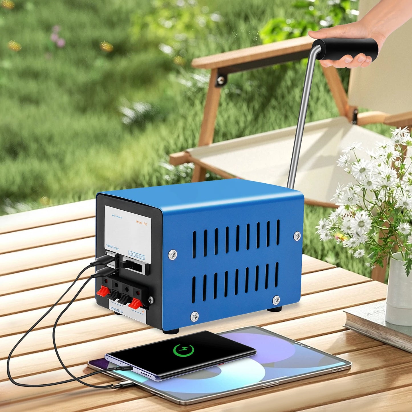 Portable 20W Manual Hand Crank Generator For Emergency USB Charging