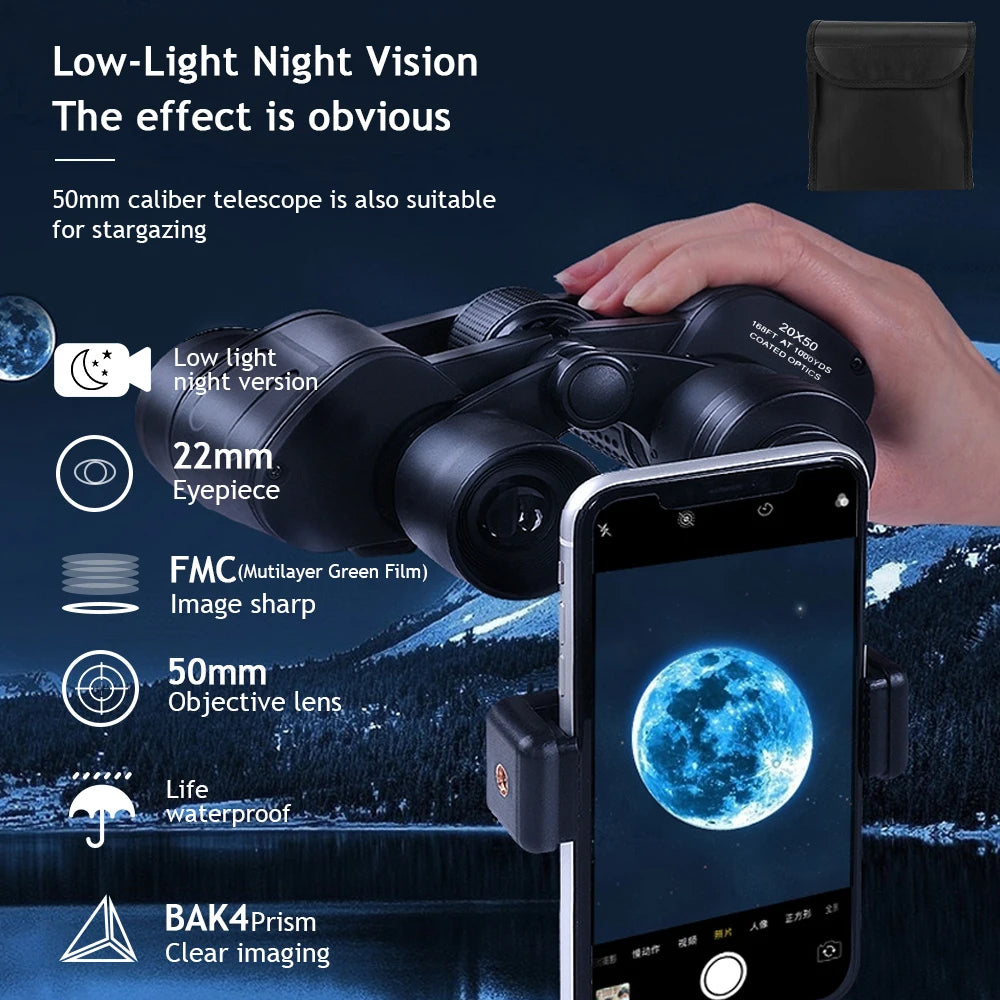 Professional HD Binoculars With BAK4 Prism For Long Range Waterproof