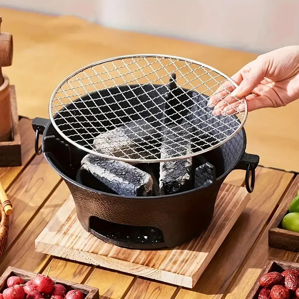 ALLOYSEED Tabletop Cast Iron Charcoal Stove Grill BBQ