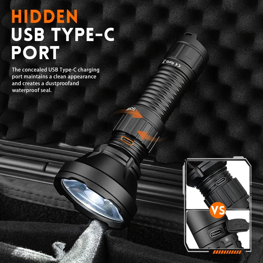 Sofirn SF26 2000lm SFT40 LED Tactical Flashlight Type C Rechargeable