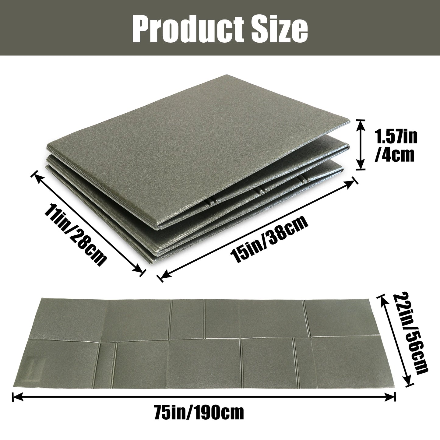 NONECN Tactical Foldable Sleeping Mat Waterproof Kneeling Pad