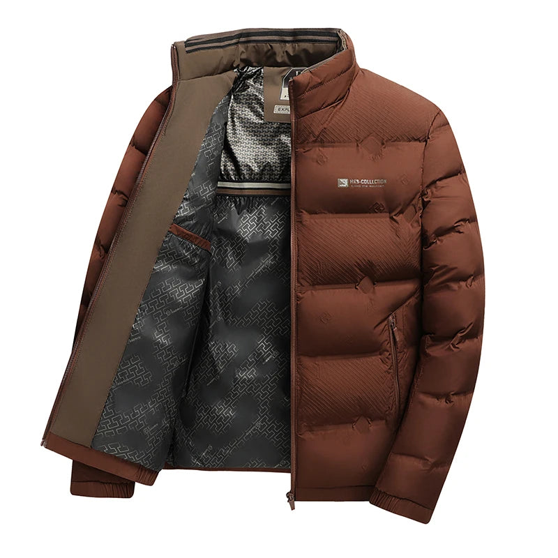 Mens Winter Windproof Cotton Padded Parka Jacket Warm