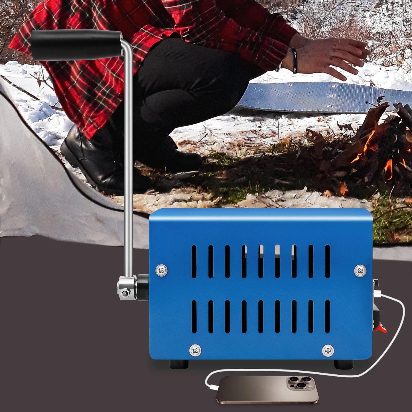Portable 20W Manual Hand Crank Generator For Emergency USB Charging