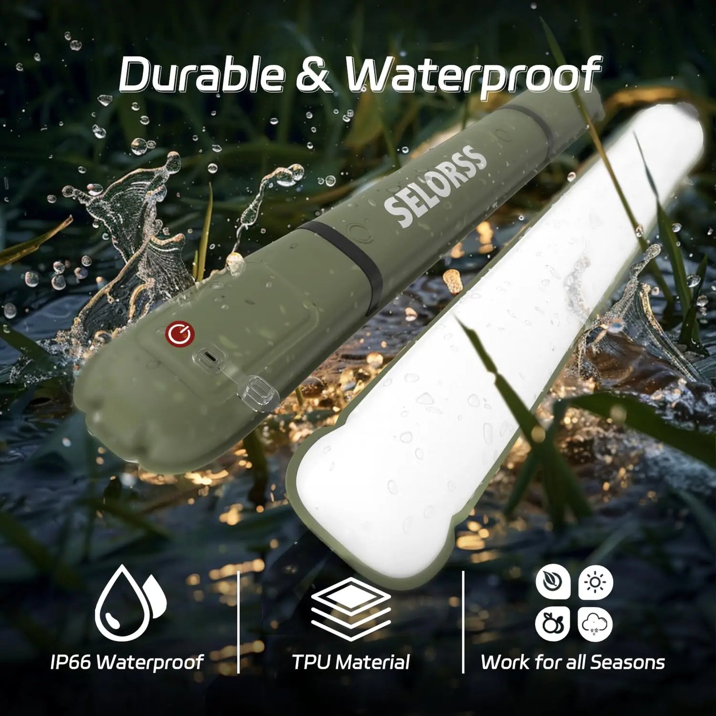 Selorss Portable Rechargeable Camping Spotlight Lamp Outdoors