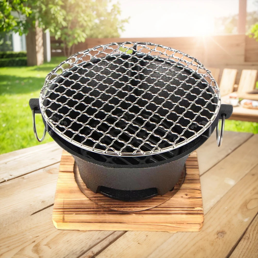 ALLOYSEED Tabletop Cast Iron Charcoal Stove Grill BBQ