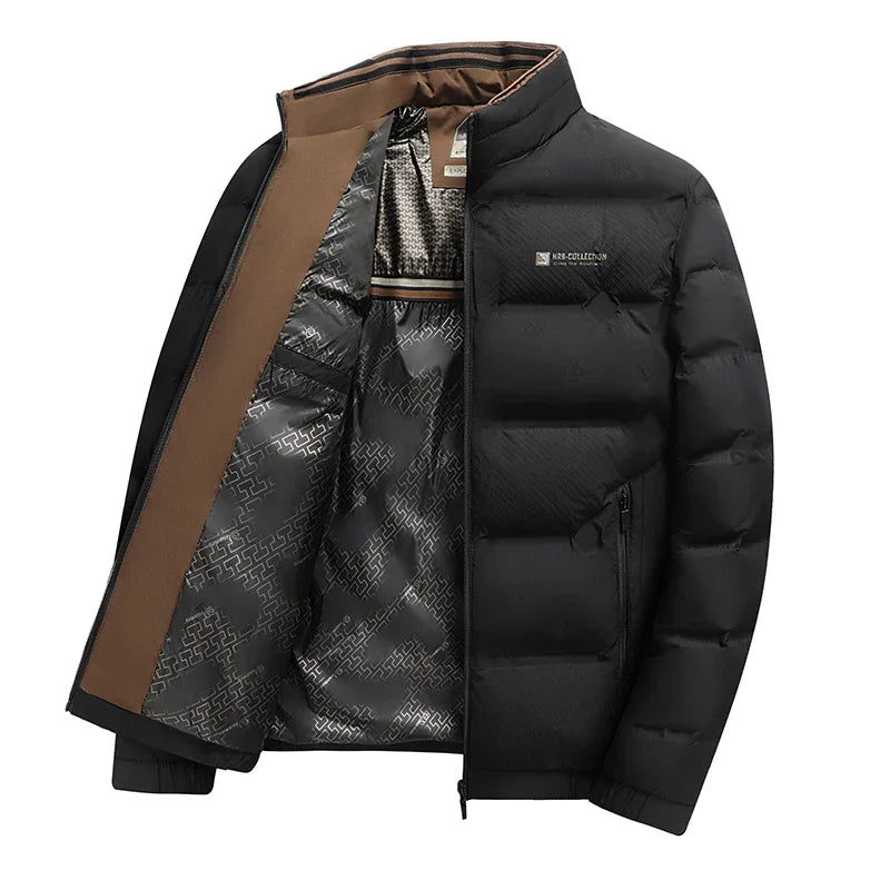Mens Winter Windproof Cotton Padded Parka Jacket Warm