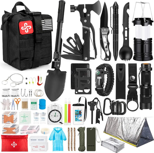 Emergency Survival Kit 250-Piece With First Aid Outdoor Molle Bag
