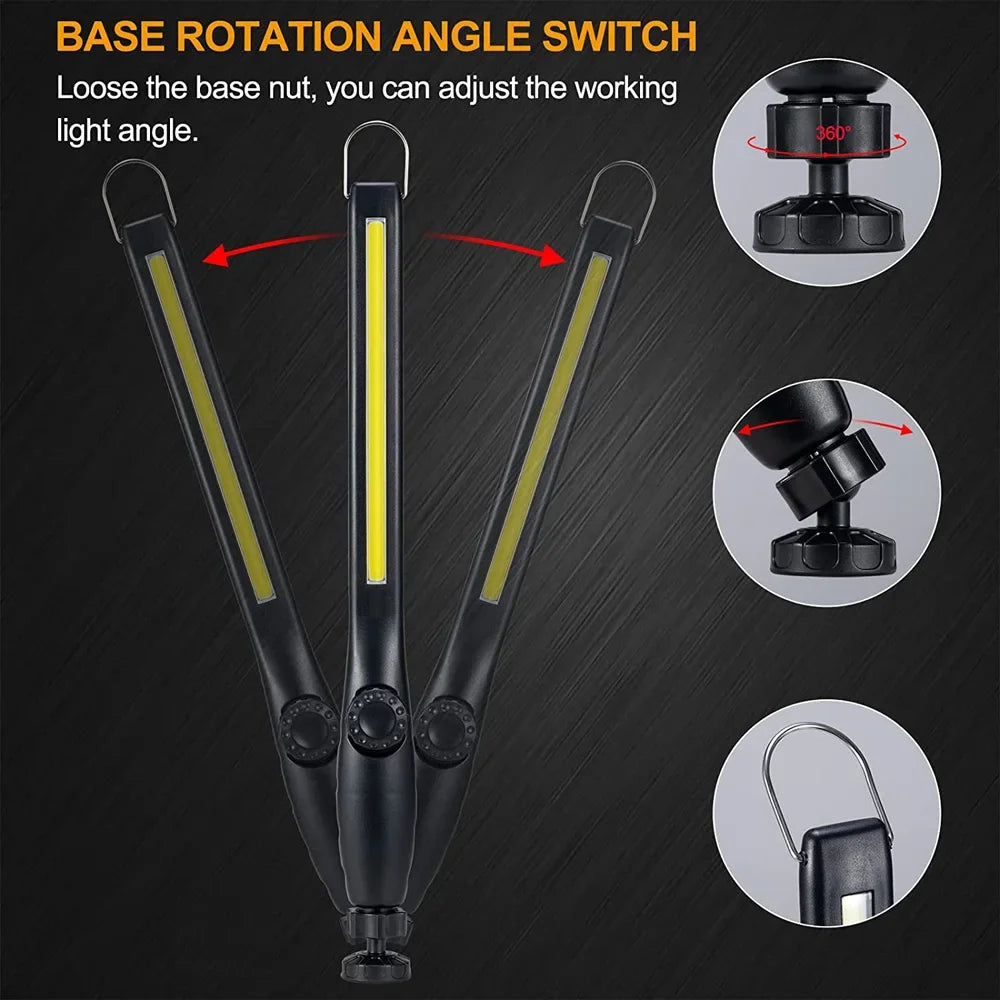 ESMARTER COB LED Magnetic Work Light USB Rechargeable Torch