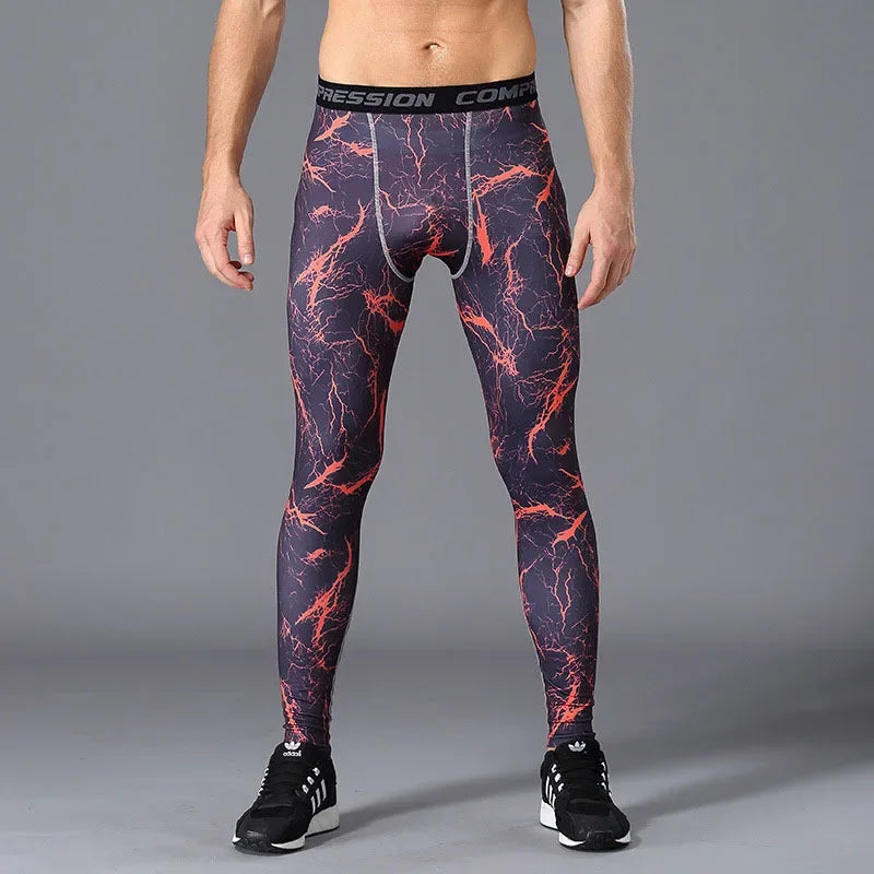 NONECN Men's Camouflage Running Compression Leggings