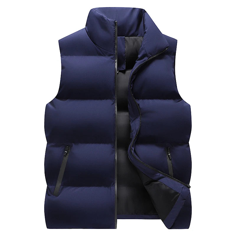 Men Windproof Winter Vest Sleeveless Jacket Warm Down Cotton Waistcoat
