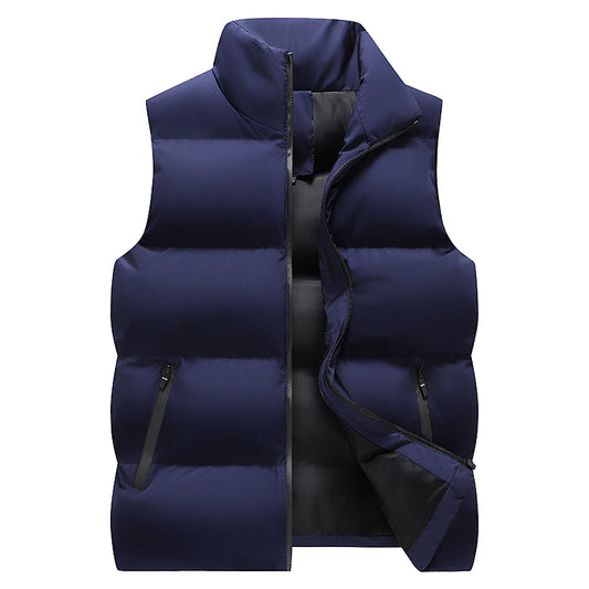 Men Windproof Winter Vest Sleeveless Jacket Warm Down Cotton Waistcoat
