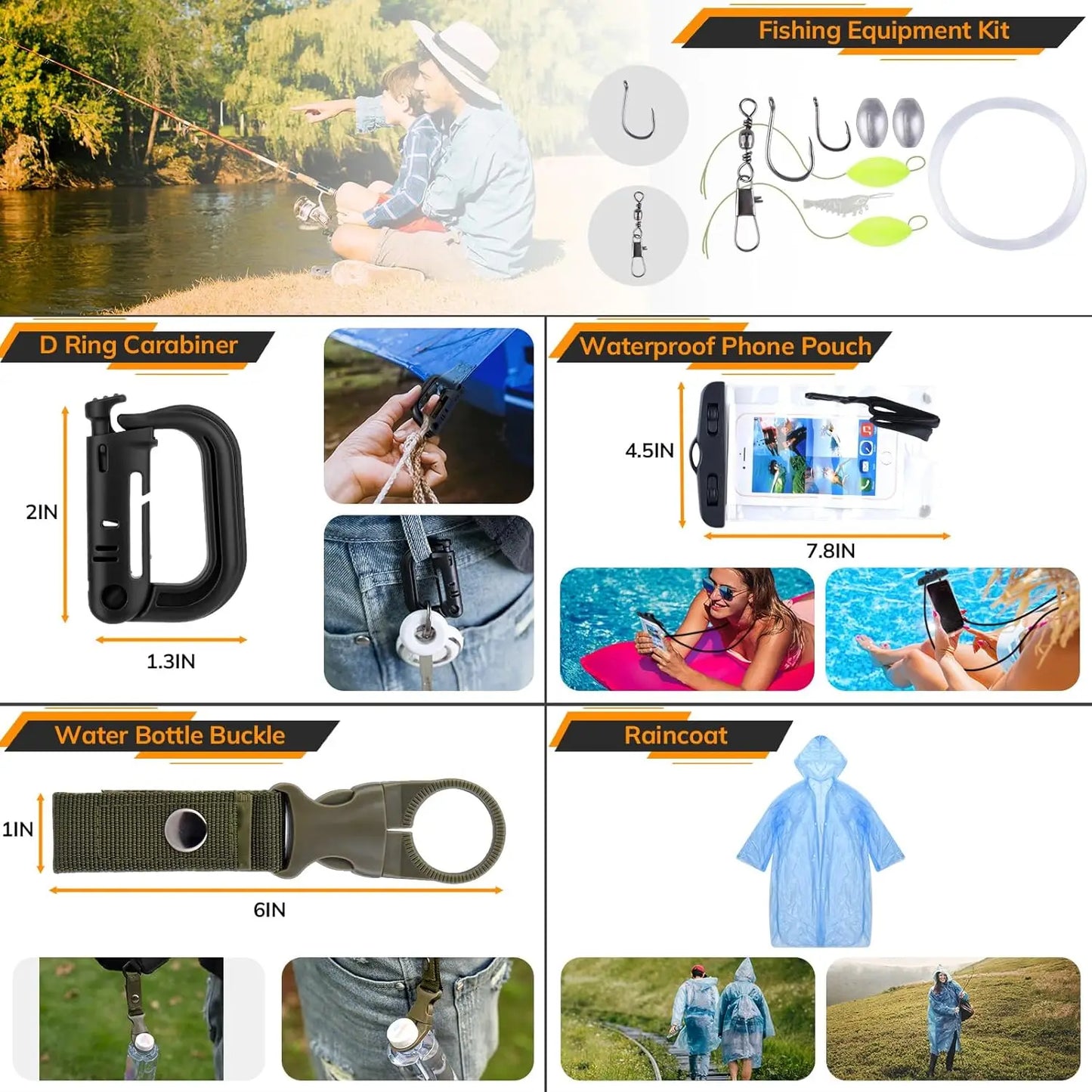 250-Piece Survival Kit With First Aid And Tactical Gear