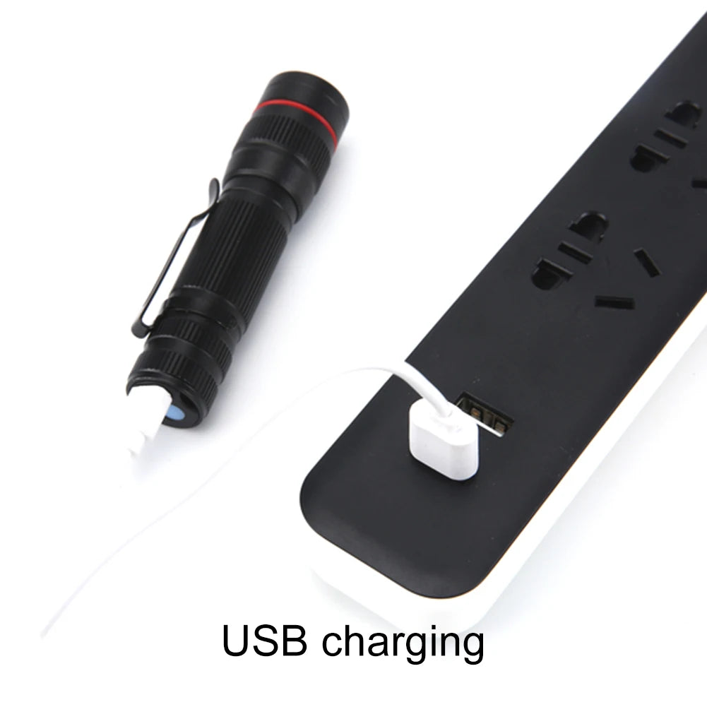 APWIKOGER XPE LED Flashlight USB Rechargeable Camping Light