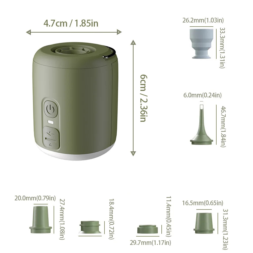 WESTTUNE Mini Air Pump With Camping Lantern For Inflatable Pads