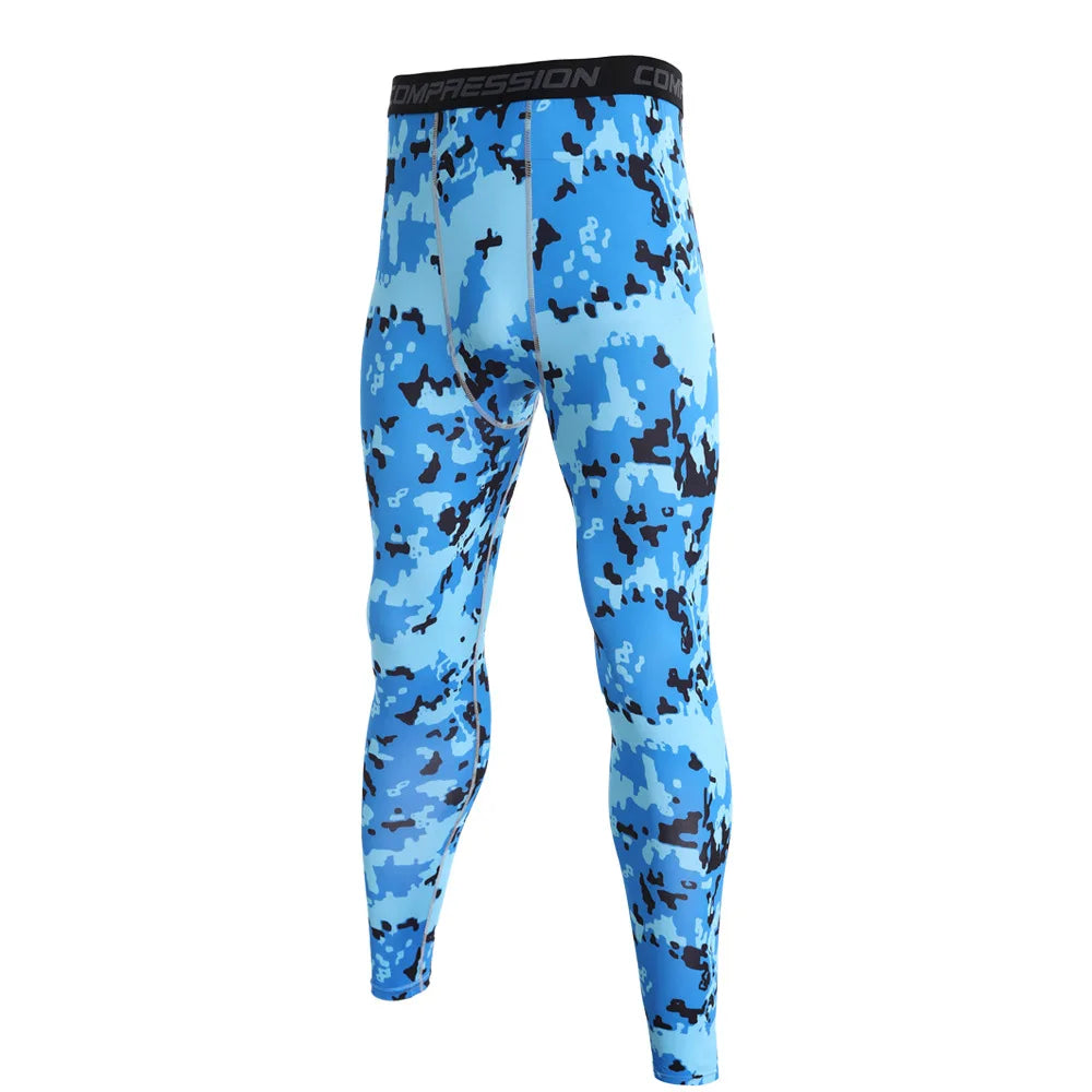 NONECN Men's Camouflage Running Compression Leggings